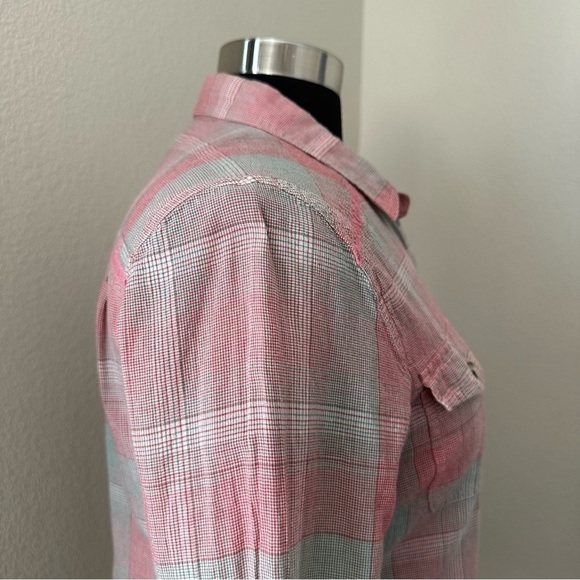 Toad & Co Airbrush LS Deco Shirt Plaid Red Green - Picture 6 of 14